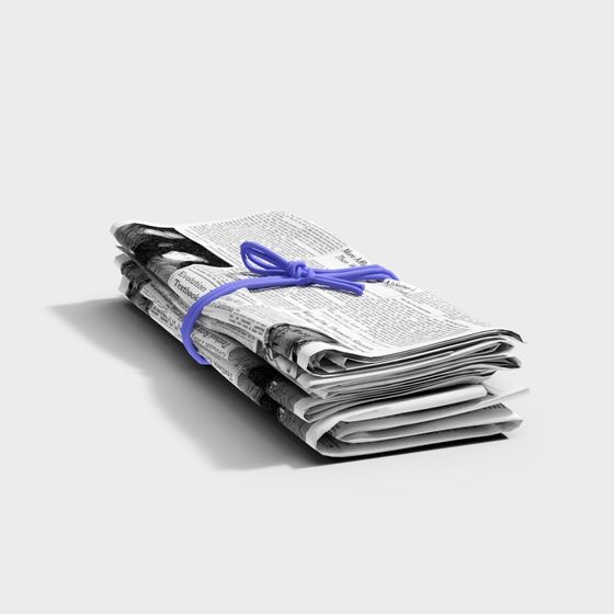 Low-Poly Newspaper Bundle 3D model