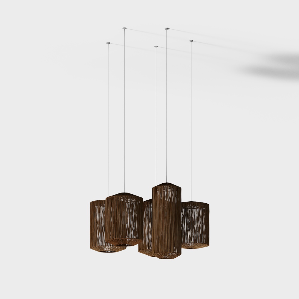 lampe en baril de rotin