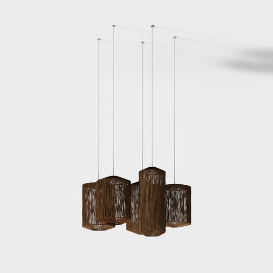 lampe en baril de rotin