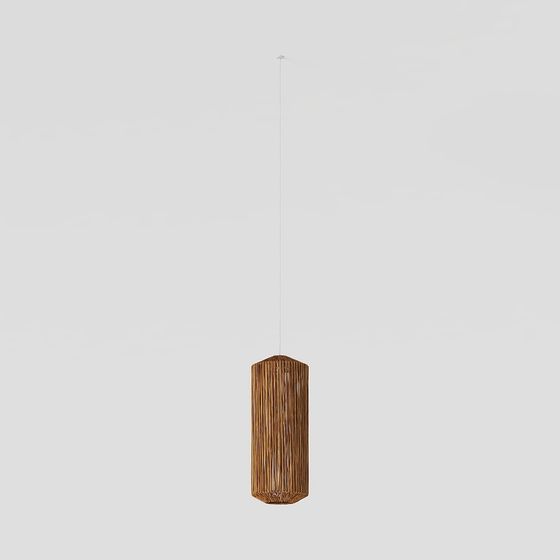 Stylish Bamboo Pendant Light 3D model