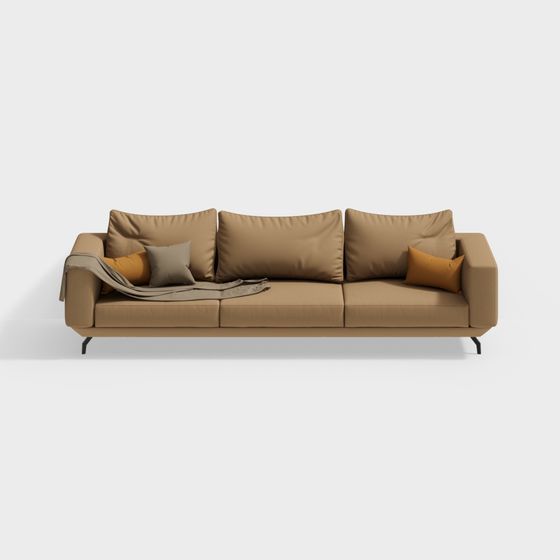 Urban Comfort Low-Poly Sofa 3D model