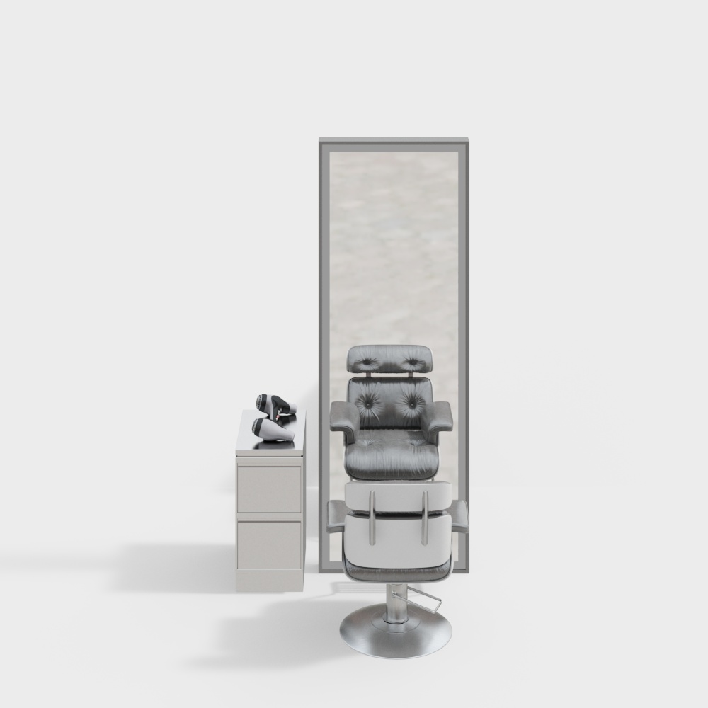 Modern Beauty Salon Mirror Chair Cabinet Set