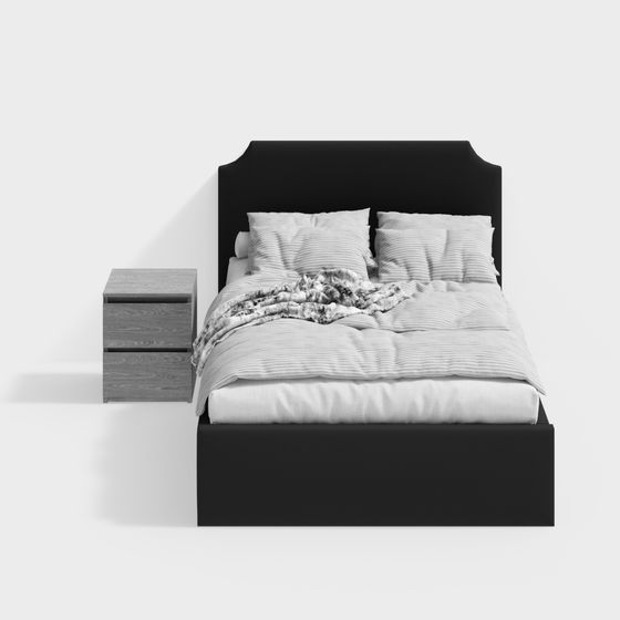 Modern Minimalist 3D Bed Frame Model
