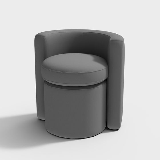 Round Sofa Chair 3D model with Low Polygon Design