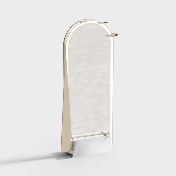 Elegant Arched Mirror 3D model