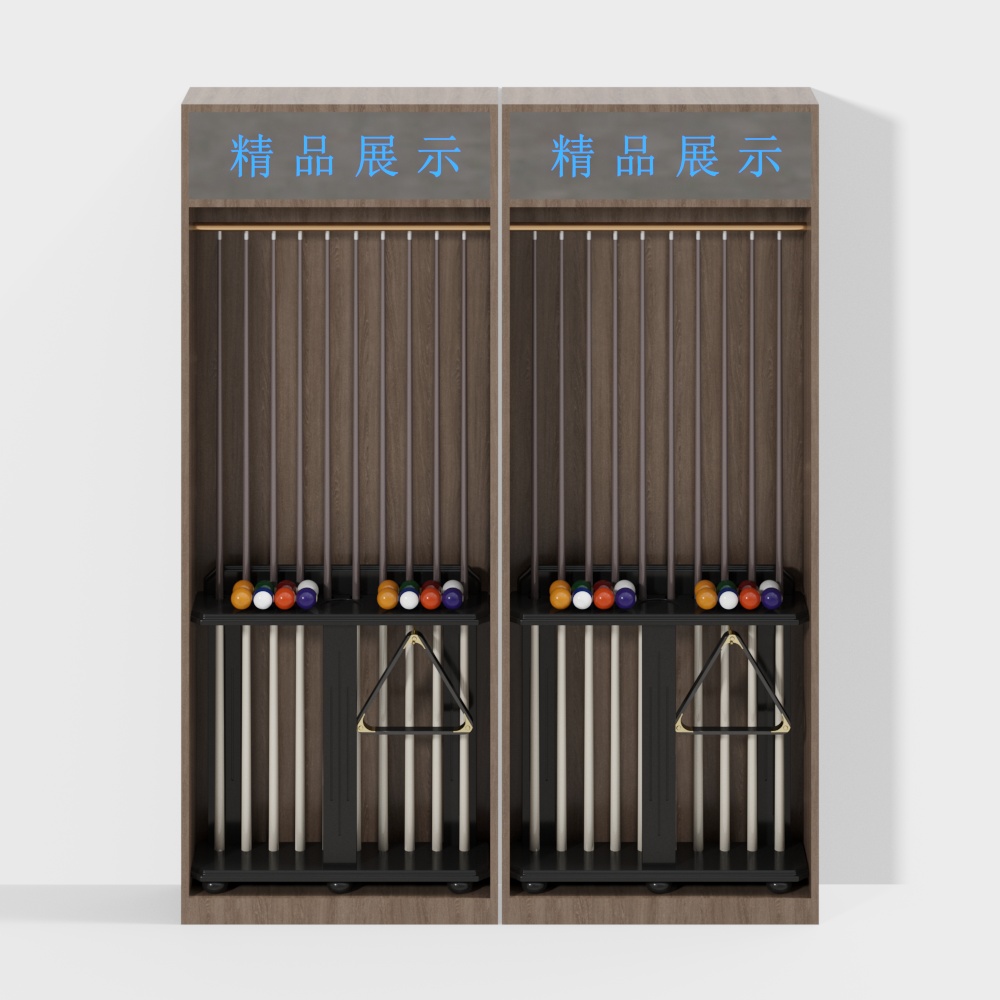 Billiard Cue Display Cabinet 3D Model ID-14342310