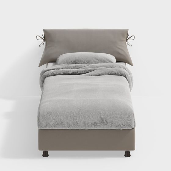 Elegant Low-Polygon Bed 3D Model