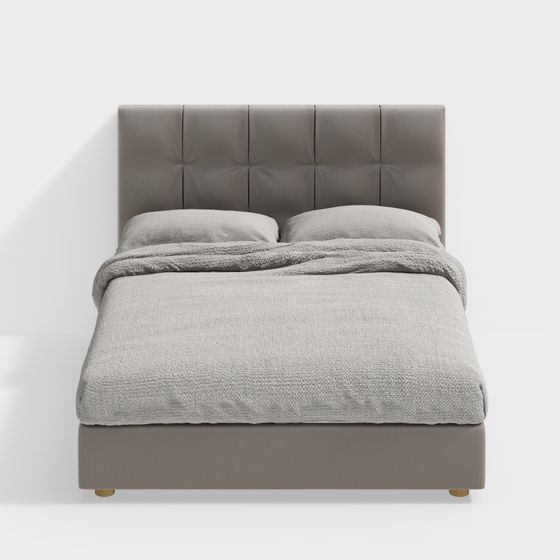 Modern Low-Polygon Bed Frame 3D model