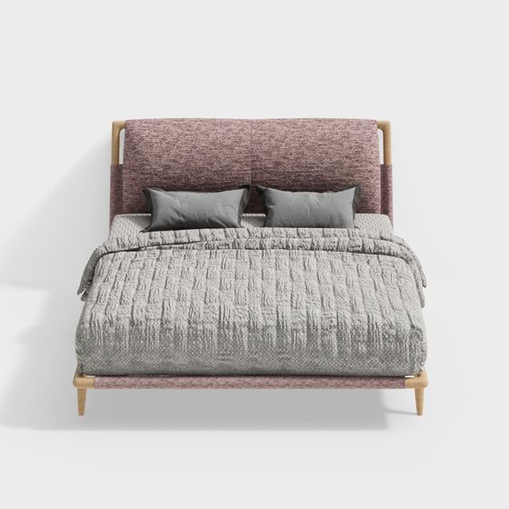 Stylish Low-Poly 3D Bed Model for Modern Interiors