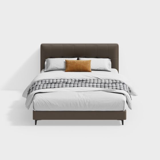 Stylish Modern Bed 3D model for Design Projects