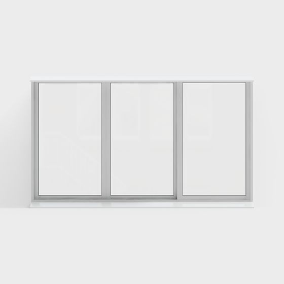 White Modern Sliding Window 3D Model for Contemporary Spaces