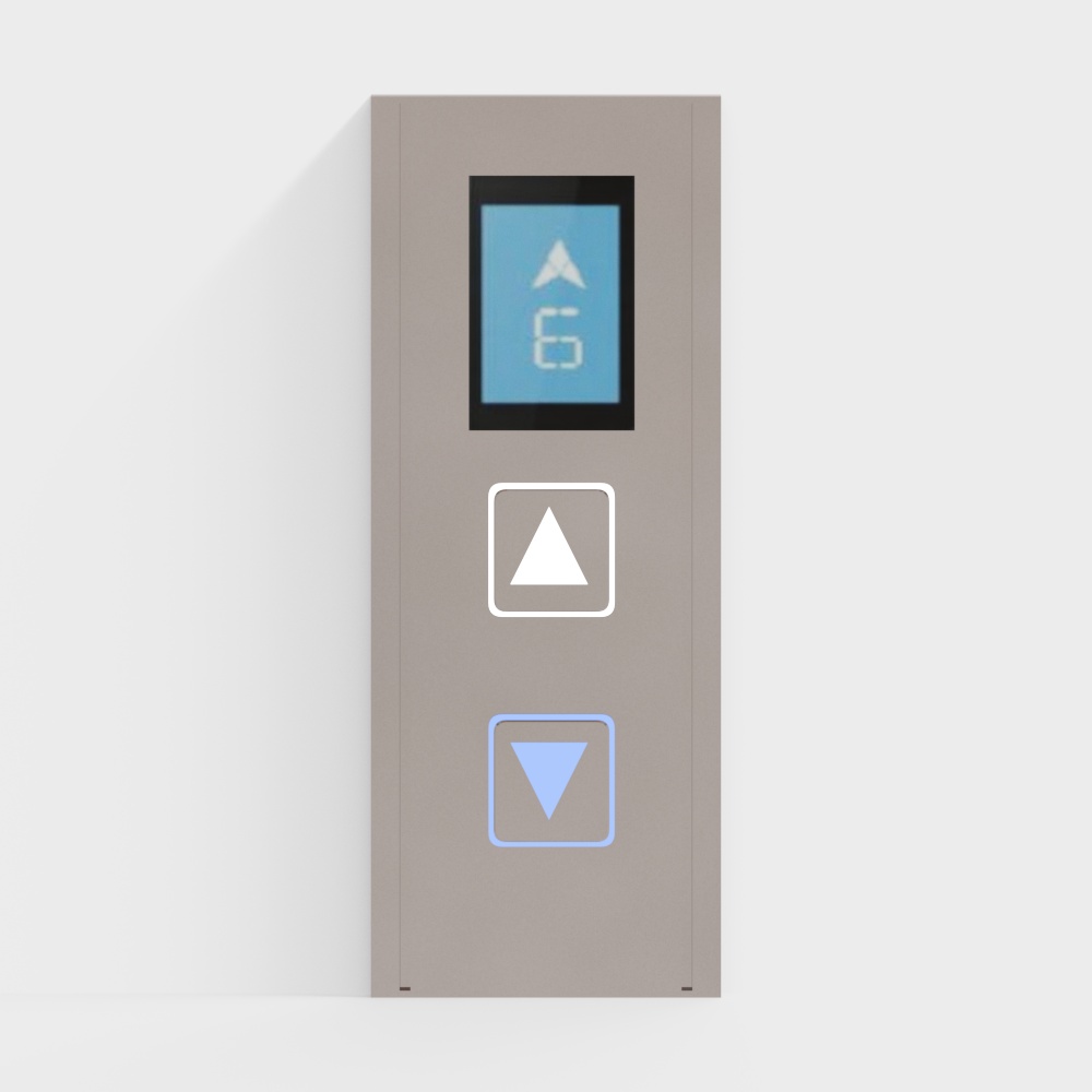 Low-Poly Elevator Control Panel 3D model