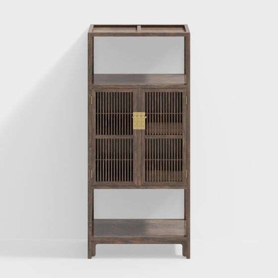 Stylish Chinese Bookshelf 3D model for Modern Interiors