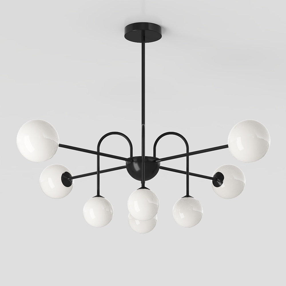 Stylish Modern Minimalist Pendant Light 3D Model – Black Metal