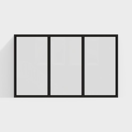 Black Modern Sliding Window 3D Model