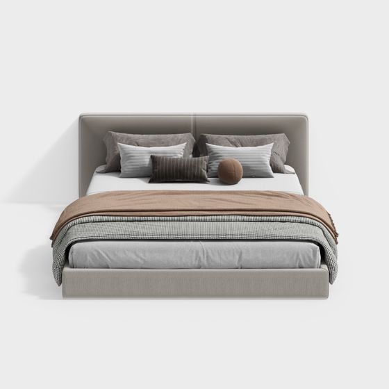 Elegant Minimalist Bed 3D model