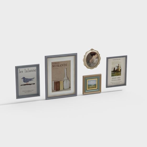 Stylish Vintage Picture Frames 3D model for Creative Projects