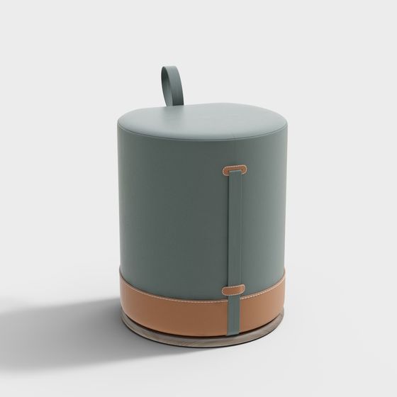 Modern Cylindrical Storage Stool 3D model