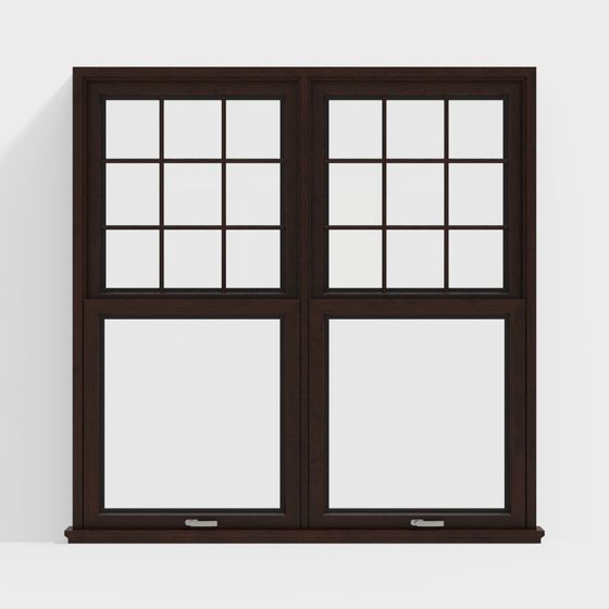 Vintage Low-Poly Window 3D model