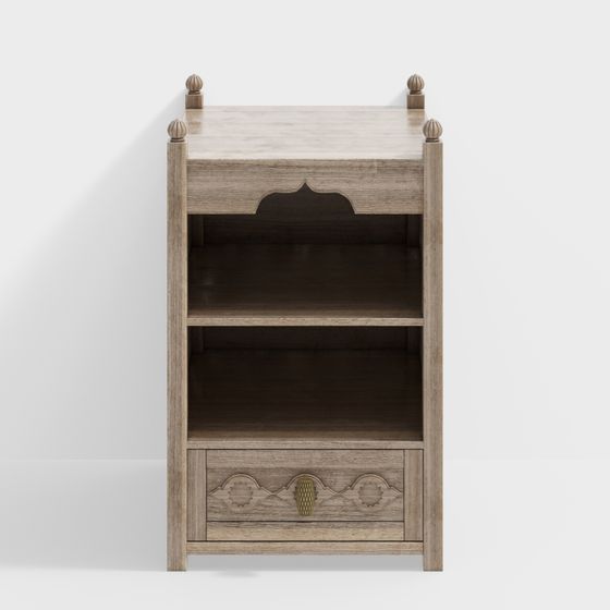 Vintage Wooden Side Cabinet 3D model for Modern Spaces