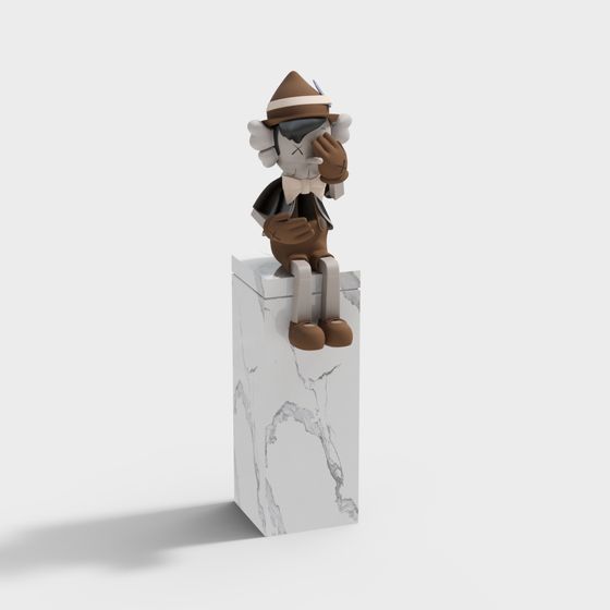 Charming Detective Cat 3D model