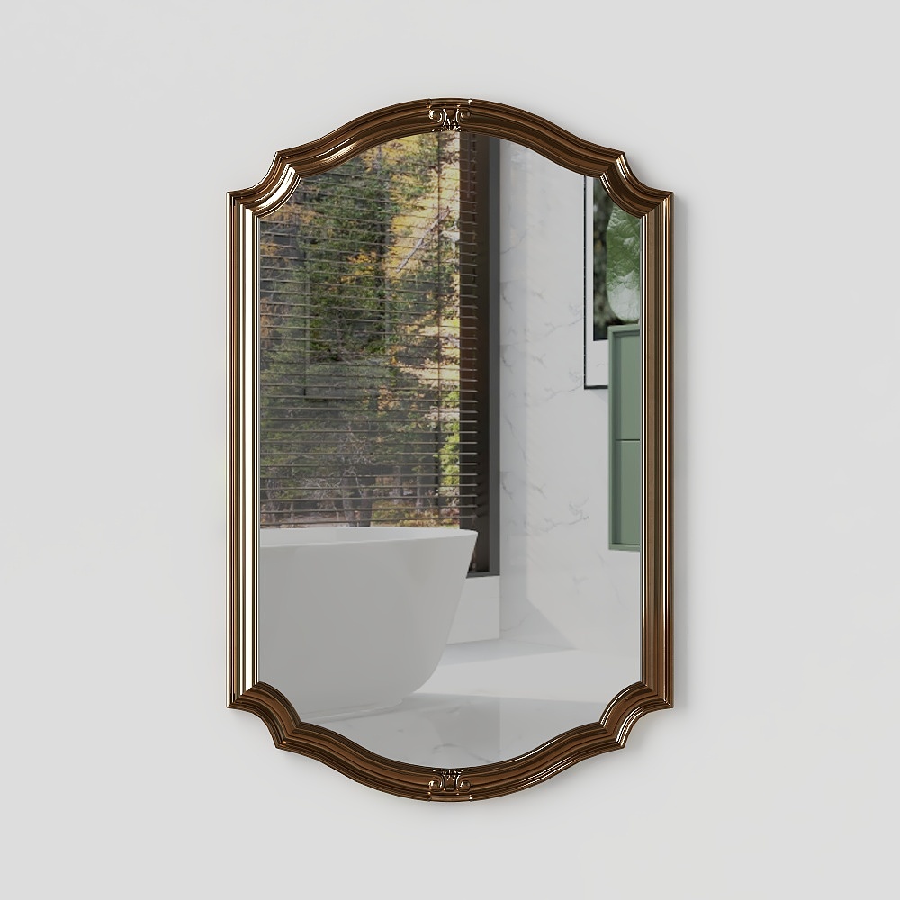Vintage Mirror 3D Model – Carved Wooden Frame