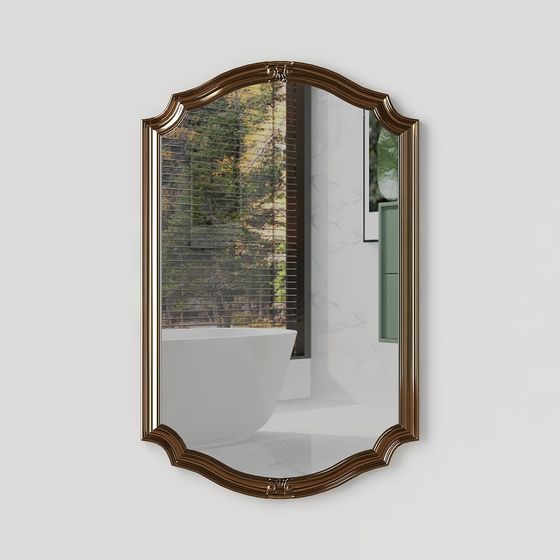 Elegant Retro Style Mirror 3D model