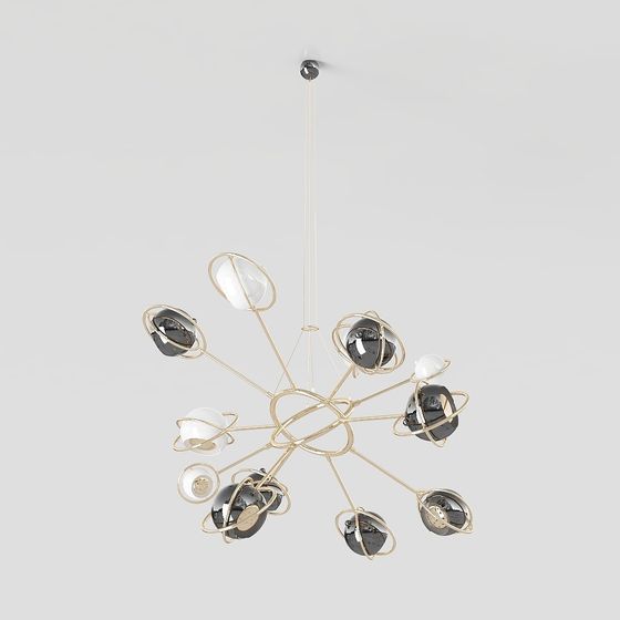 Sleek Sputnik Chandelier 3D model for Modern Interiors