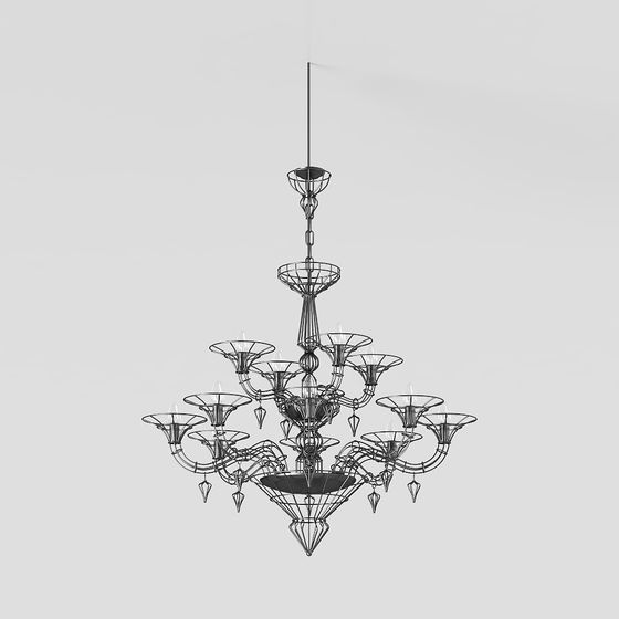 Art Nouveau Chandelier 3D model