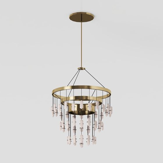 Stylish Low-Poly Chandelier 3D model for Contemporary Decor