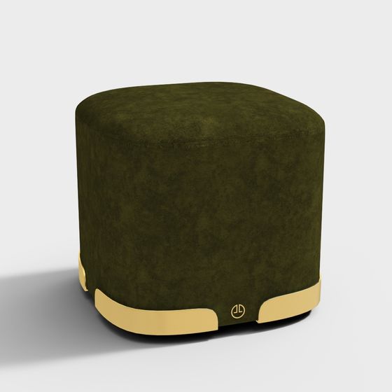 Stylish Rounded Stool 3D model for Modern Interiors