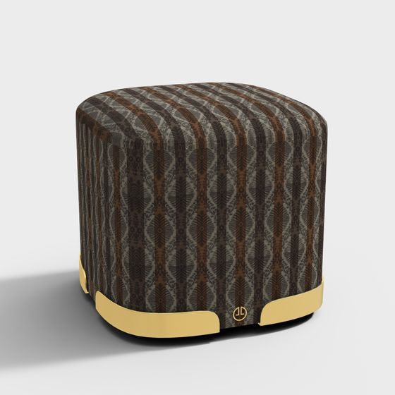 Elegant Vintage Ottoman 3D model for Modern Spaces