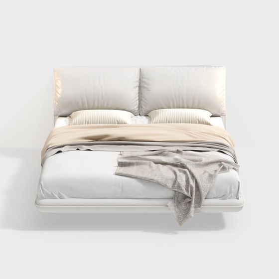 Elegant 3D Bed Model for Contemporary Interiors