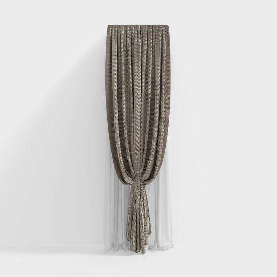 Elegant Low-Poly Curtain 3D Model