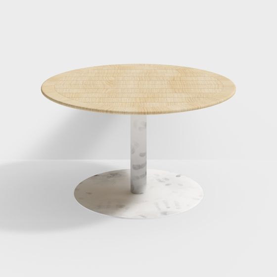 Stylish Low-Polygon Round Table 3D model Design