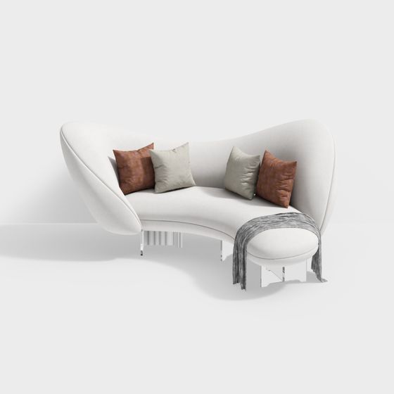 Elegant Fashionable Sofa 3D model for Modern Homes