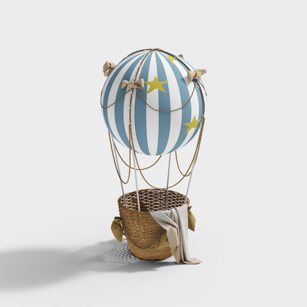 Low-Poly Hot Air Balloon 3D Model