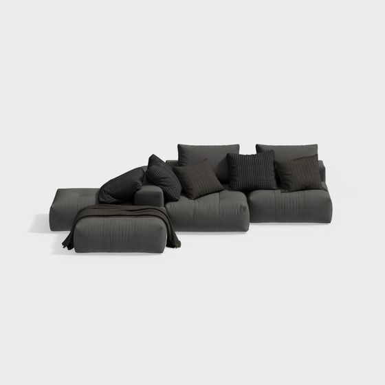 Sleek Modern 3D Sofa Model for Contemporary Spaces