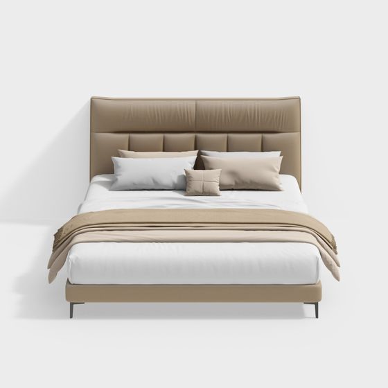 Elegant Minimalist Bed 3D model