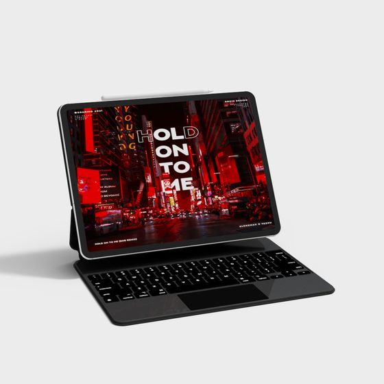 Futuristic Low-Poly Tablet Computer 3D model