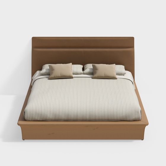 Elegant Minimalist Bed 3D model