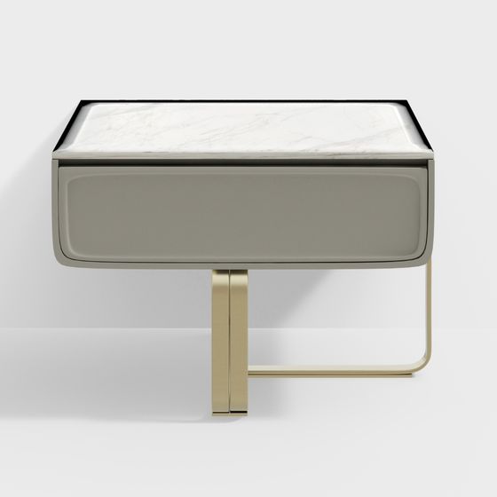 Minimalist Marble Side Table 3D model