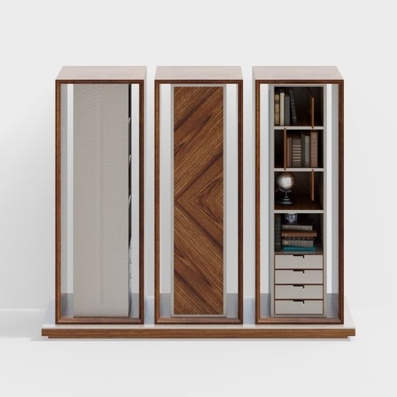 Elegant Low-Poly Bookshelf 3D model