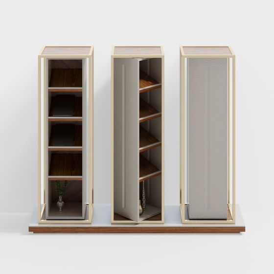 Stylish Urban Bookshelf 3D model for Modern Spaces