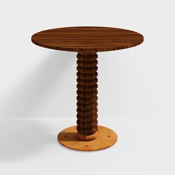 Retro-Inspired Round Table 3D model