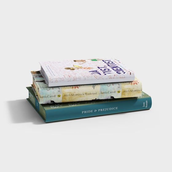 Literary Classics Stack 3D model for Creative Projects