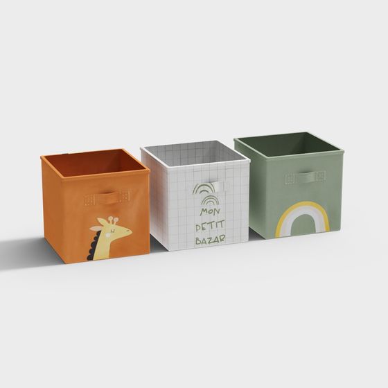 Vibrant Colorful Storage Boxes 3D model