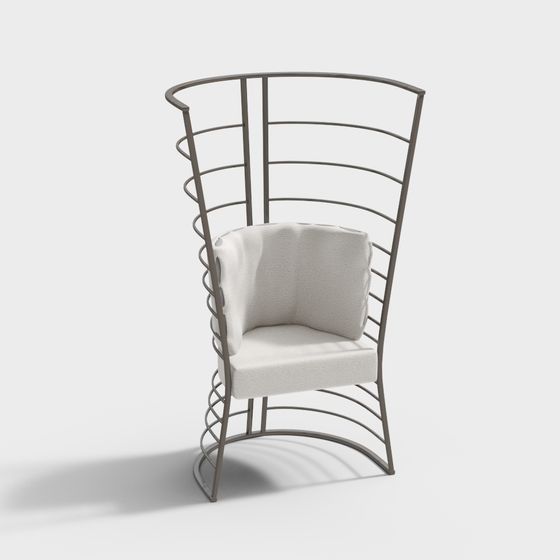 Urban Retreat Metal Chair 3D model for Contemporary Spaces