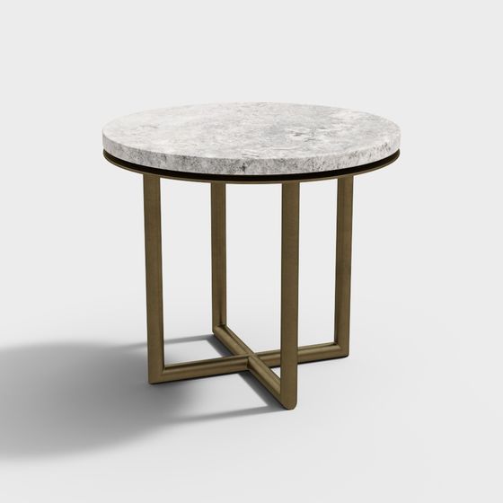 Stylish Low-Polygon Round Table 3D model