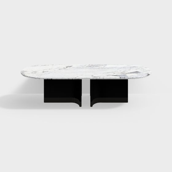 Stylish Marble Dining Table 3D model for Modern Interiors